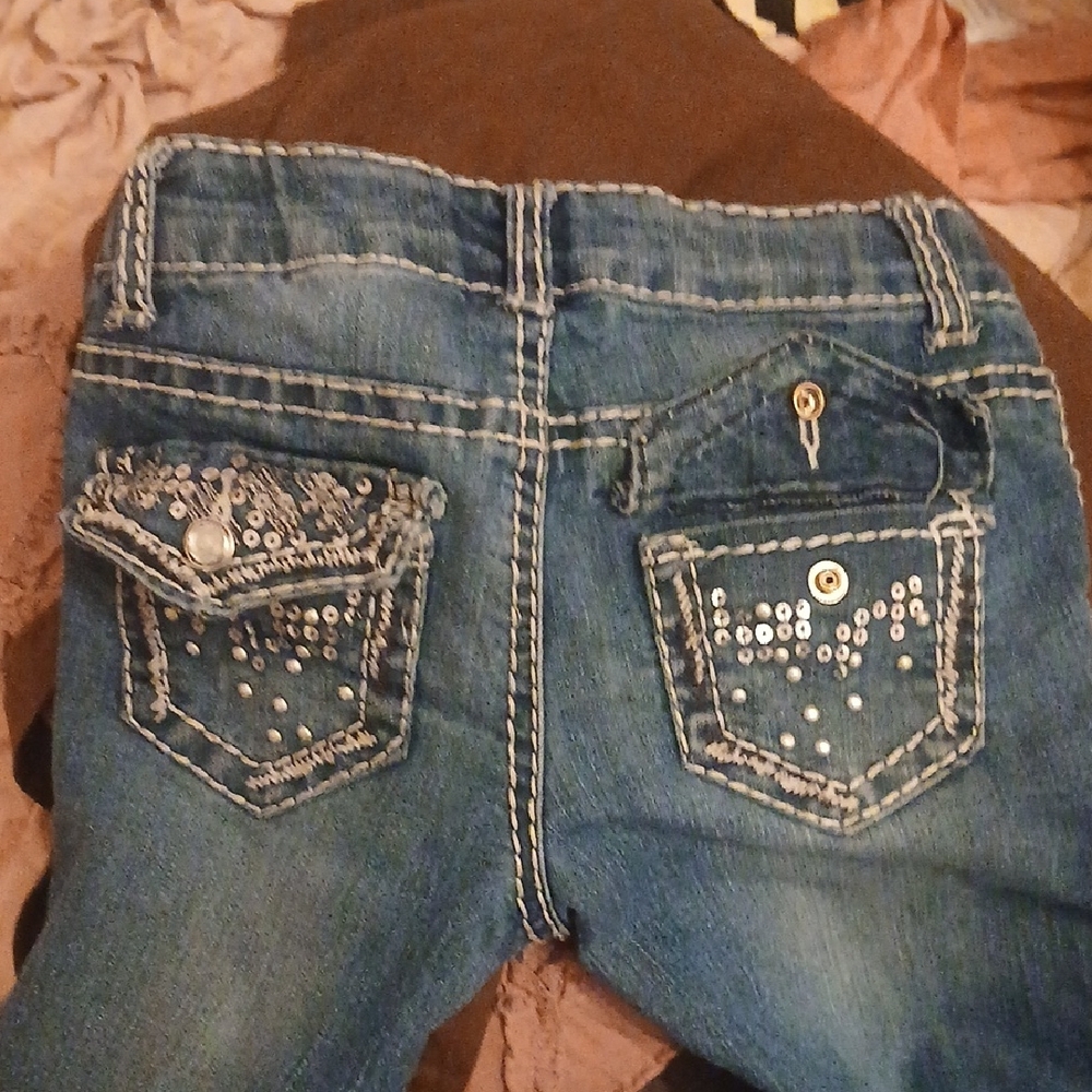 Xhilaration Blue Jeans with Studded Pockets